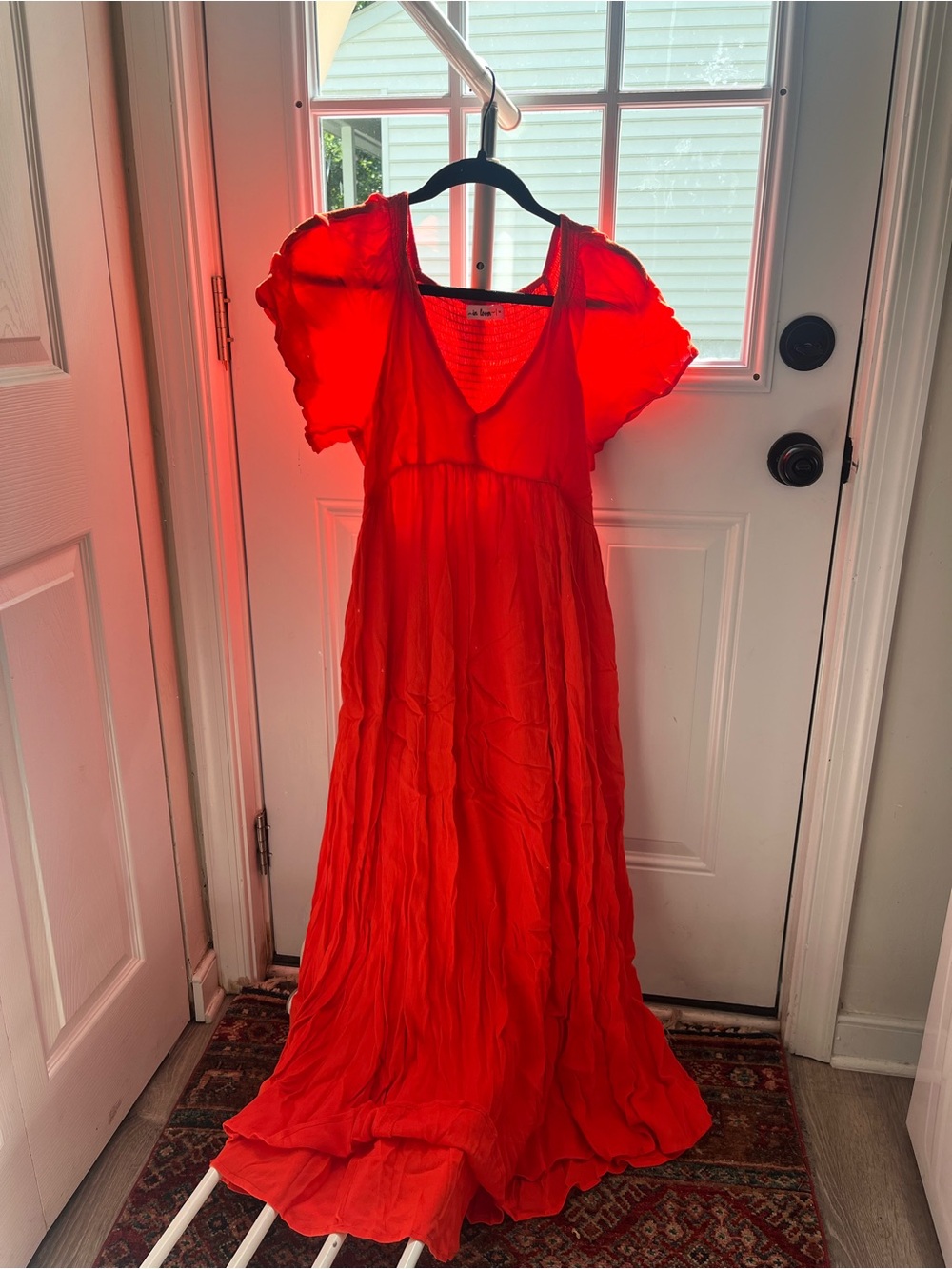 In loom medium red summer dress cottagecore Y2K cowgirl festival dress